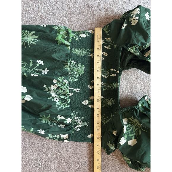 Tuckernuck Viridian Stamped Bouquets Gabrielle Dress L – Floral Maxi Boho - Picture 5 of 11